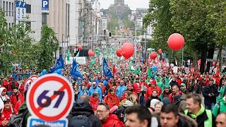 Generalstreik In Belgien 40000 Protestieren In Brssel Gegen Reformen Der Regierung