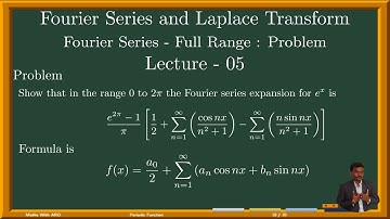 Lecture 5:Fourier Series and Laplace Transform in Tamil: Find the Fourier Expansion of f(x)=e^x