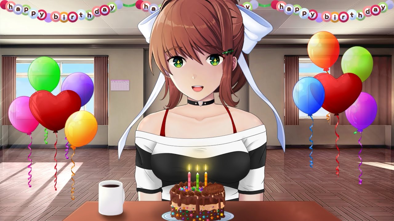 Monika Throws Me a Party! | Monika After Story" DDLC Mod - YouTube