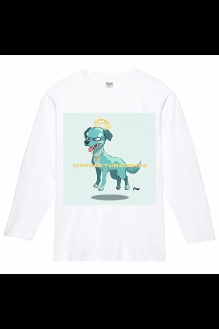 VINTAGE TURQUOISE DOG L/S TEE #tshirt #fashion #ファッション
