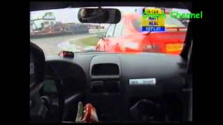 Btcc Matt Neal, Colin Turkington And Anthony Reid Crash Thruxton 2002