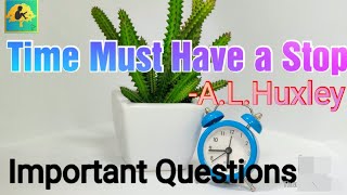Time Must Have a Stop by Aldous Huxley MCQ | Important questions | TRB Polytechnic |Quiz Time #3