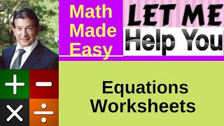 Equations Worksheets