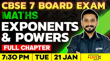 CBSE 7 Maths | Exponents And Powers | Full Chapter | CBSE Class 7 Exam Winner