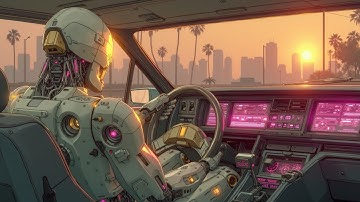 Robot Driver 80s Synthwave Mix | Neon City Sunset Retro Electro Chill Vibes
