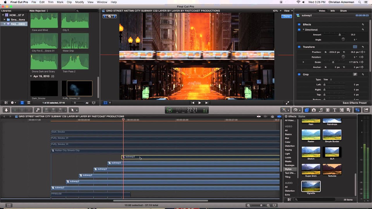 Final Cut Pro X FCPX Digital CGI Animated Matte Shot BreakDown by Christian Ackerman access denied