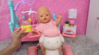 Baby Born doll  Afternoon Routine feeding and changing and baby doll walker