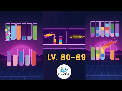 Tic Tac Toe Glow Xoxo Water Sort Levels 80-89 Gameplay Momicin Video Games