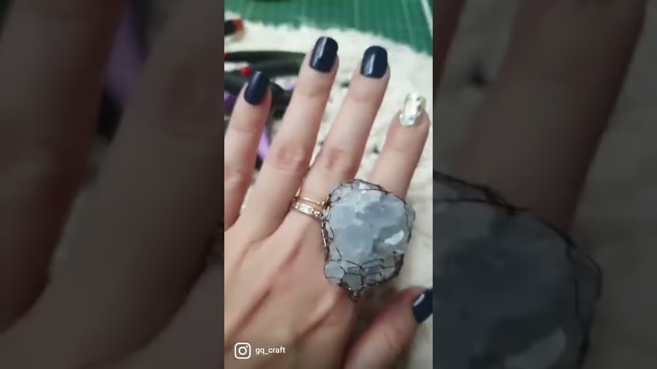 blue celestite as a ring