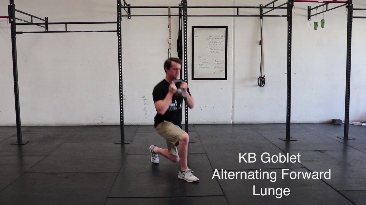 Kettlebell Goblet Alternating Forward Lunge Clip - YouTube