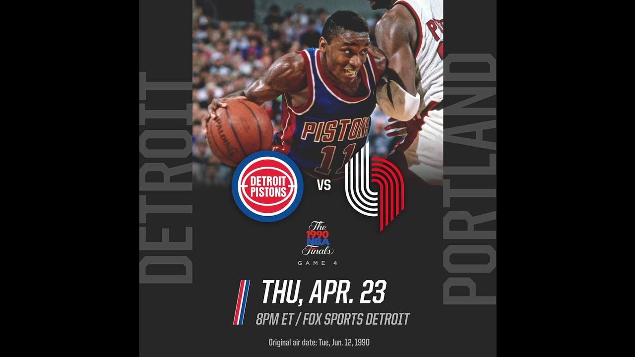 Pistons vs Trail Blazers 1990 NBA Finals Game 4 highlights (6/12/90