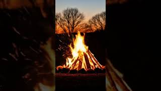 ASMR Campfire at dusk- Fire Crackling Sounds & Soft Piano Music for Relax, Sleep & Meditation #asmr