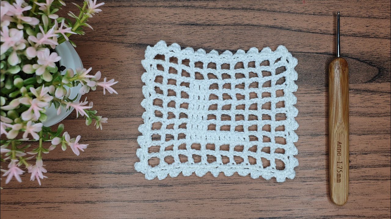 Letra L Tejida en Crochet Filet Paso a Paso.