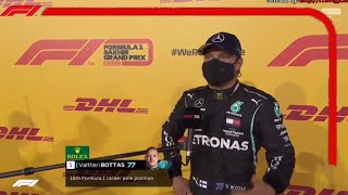 Valtteri Bottas Interview After Pole Positionf1 2020 Sakhir Qualifying