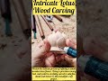 Intricate Lotus Wood Carving