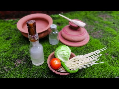 *Mini Chefa* / Miniature Noodles recipe/ tiny food / miniature cooking/ Chily garlic noodles/ vegan