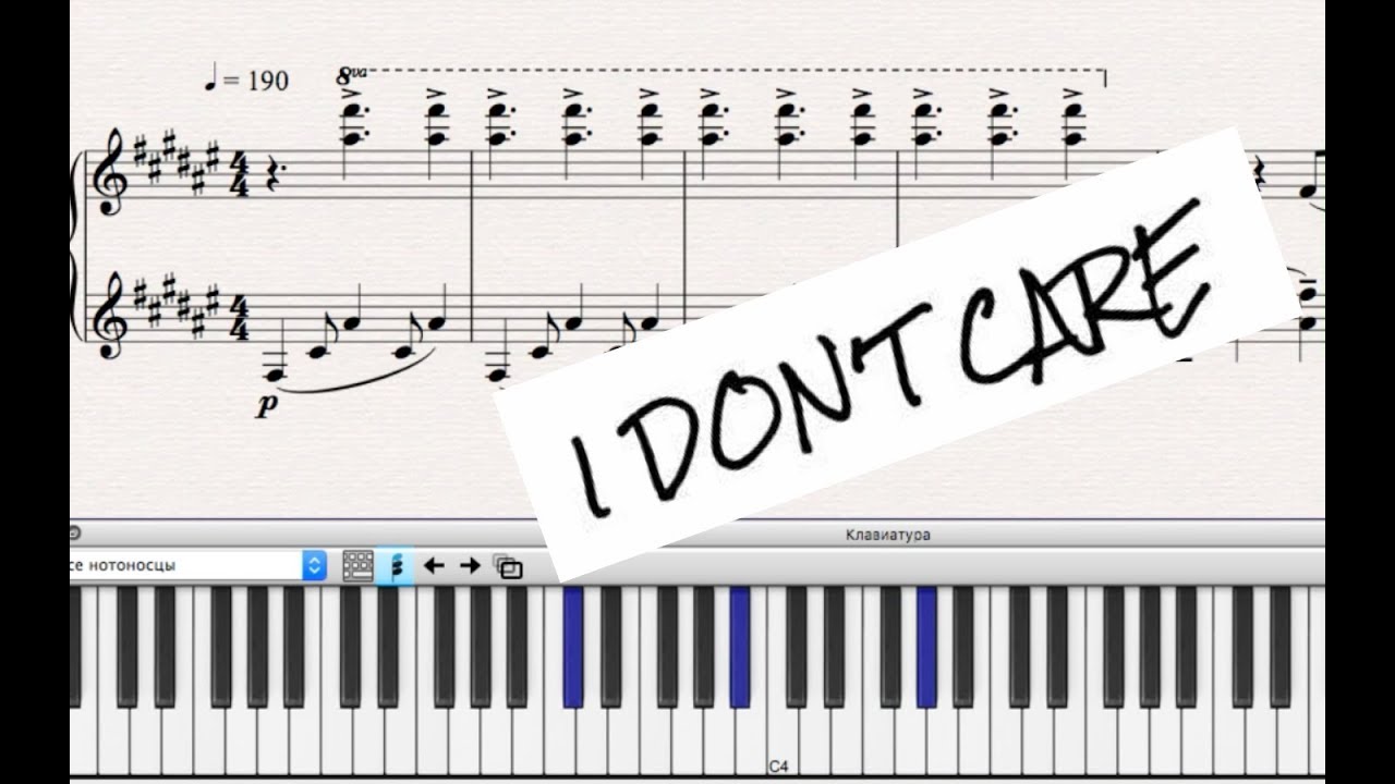 Ed Sheeran I Don T Care Piano