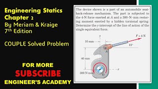 Famous STATICS | Chapter 2 |  P2-77 | Couple | 7th Edition | Engineers Academy Net Worth