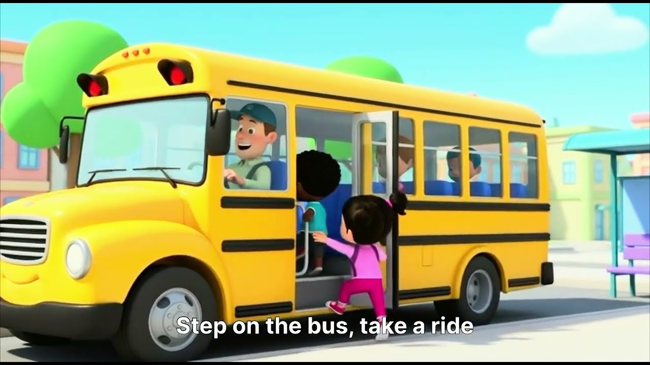 Sunny Little Bus Goes Round 🚌 | Fun Nursery Rhyme