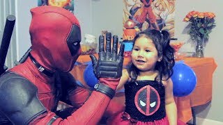 Deadpool Surprises Three Year Old Girl - Watch Her Reaction!