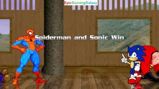 Luigi And Mr. Incredible VS Sonic The Hedgehog And Spider-Man In A MUGEN Match / Battle / Fight screenshot 5