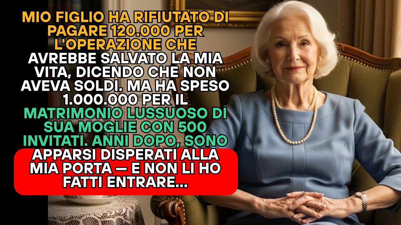MIO FIGLIO: 1.000.000 PER IL MATRIMONIO, ZERO PER SALVARE LA MIA VITA!