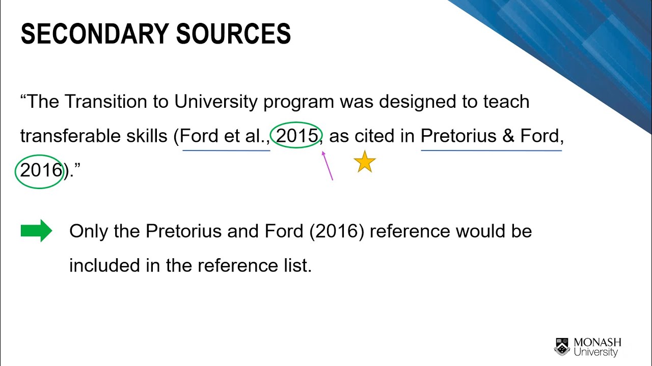 in text citation secondary source apa