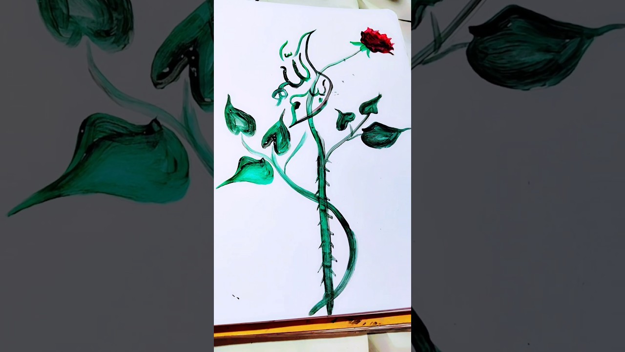 Easy modarn Arabic calligraphy art #shorts #trending #viral #tutorial #arabiccalligraphy #panting