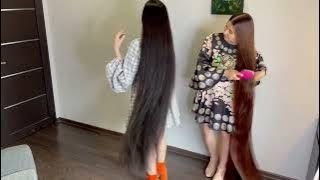 Wow her hair is bigger than her height!Aliya and Mila 2 Rapunzel  preview (full video on Patreon)