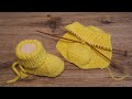 Легкие пинетки на двух спицах 🌝 Baby booties knitting pattern