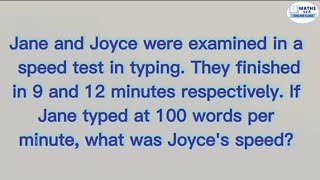 If Jane typed at 100 words per minute, what was Joyce's speed? | Q144