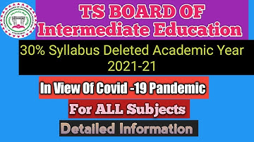 #TSBIEHYD30%DELETEDSyllabus, in Intermediate Detailed Information , 2020-21 FOR All Subjects