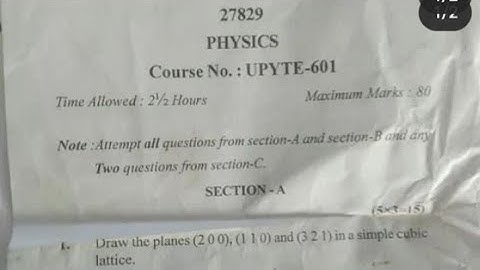 B .SC 6th semester physics previous years question papers||Jammu University .