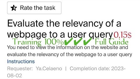 Evaluate the relevancy of a webpage to a user query 0.15$ Training 100%✔✔✔ Accepted #TolokaYandex