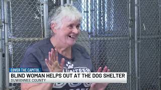 ‘Breaking barriers’: Blind woman volunteers at local animal shelter