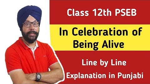 in celebration of being alive class 12 pseb english in celebration of being alive in punjabi