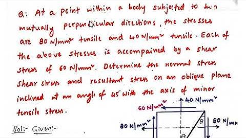 Problem 1 ( case 4) on Principal Stresses and Strains, Mechanics of Solids ( Strength of Materials)