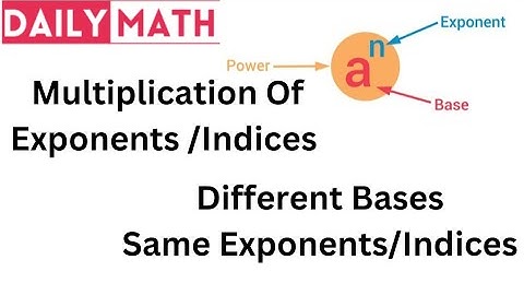Multiplication of exponents with different bases and same exponents | Law of exponents.