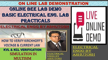 KVL & KCL VERIFICATION ONLINE DEMO| BEE LAB PRACTICALS | SESSION-1| SIMULATION & LAB VIDEO |