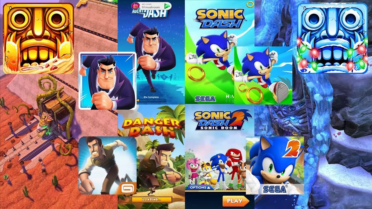 Temple Run 2 Vs Agent Dash Vs Danger Dash Vs Sonic Dash Vs Sonic Dash 2 ...
