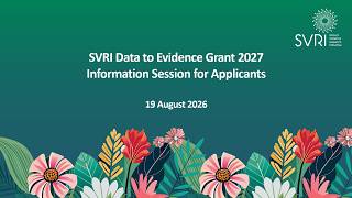 Information Session: SVRI Data to Evidence Grant 2027