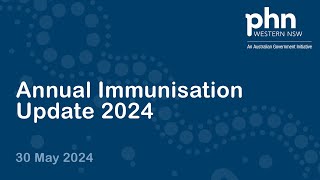WNSW PHN: Annual Immunisation Update 2024