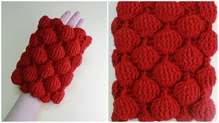 crochet ballon stitch كروشيه غرزة البالون على شكل راوند |قناة كروشيه كافيه