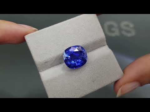 Rare open color Royal blue sapphire in cushion cut 10.02 ct, Sri Lanka Video  № 2