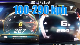 Mercedes GT 63 S AMG vs. BMW M8 Comp. Gran Coupé | 100-290 kph Acceleration Battle