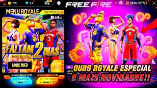 CORRE!! NOVO OURO ROYALE ESPECIAL, SKINS DE GRAÇA, DATA DA ANGELICAL, INCUBADORA 3 EM 1 - FREE FIRE