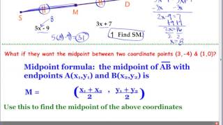 Geometry - 1-3: Use Distance and Midpoint Formulas