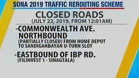 BT: SONA 2019 traffic rerouting scheme
