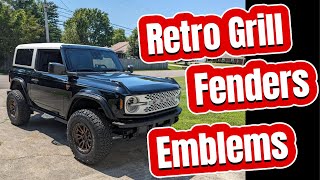 Retro Grill, Fender Flares and Emblems on the new Bronco