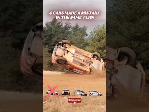 4 RALLY Cars, One Turn, Total Carnage! 🔥#rally #rallying